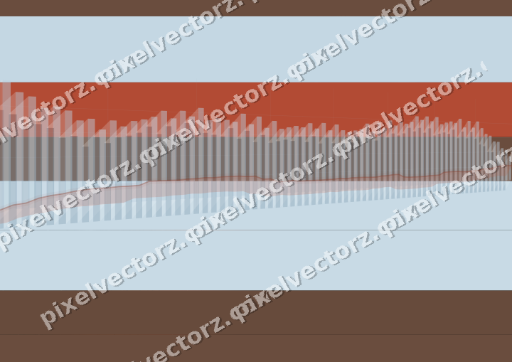 Glowing neon chart background in cyan and red