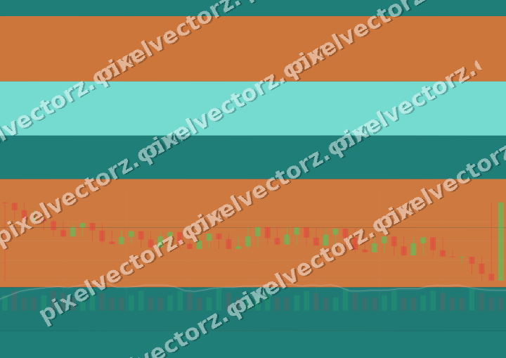 Glowing neon chart background in orange and teal
