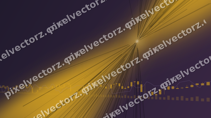 Glowing neon chart background in amber and purple
