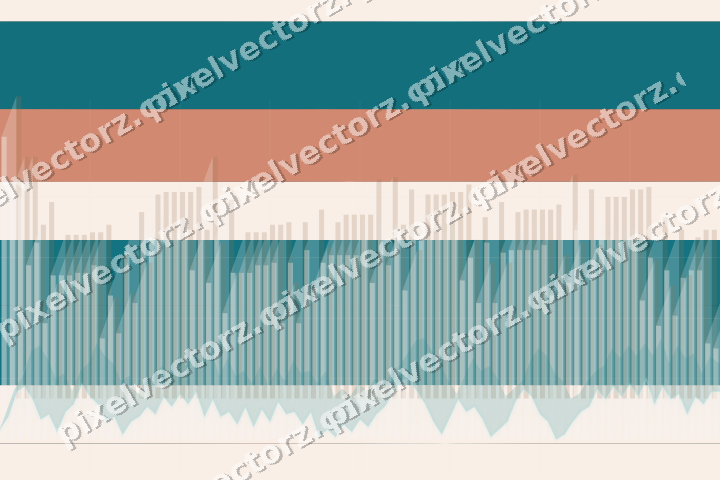 Glowing neon chart background in teal and orange