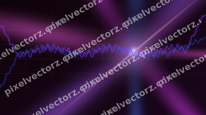 Glowing neon chart background in purple and blue