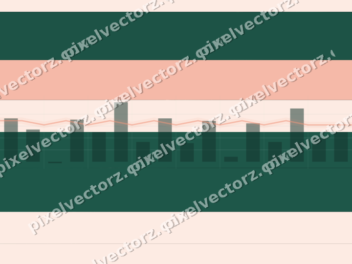 Glowing neon chart background in green and orange