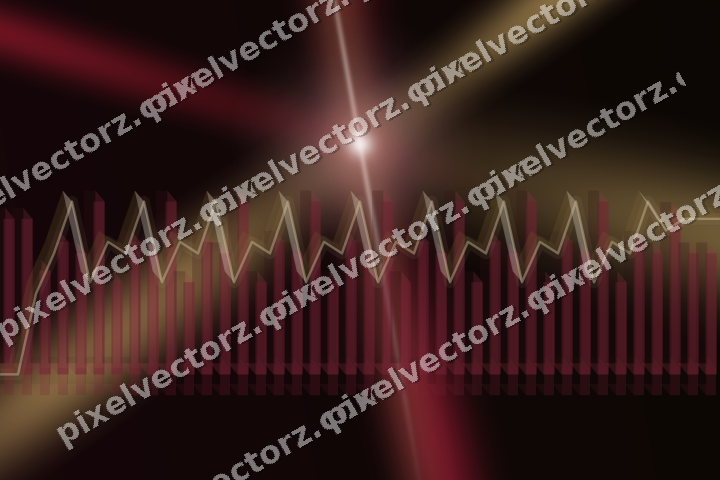 Glowing neon chart background in pink and red