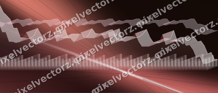 Glowing neon chart background in pink and red