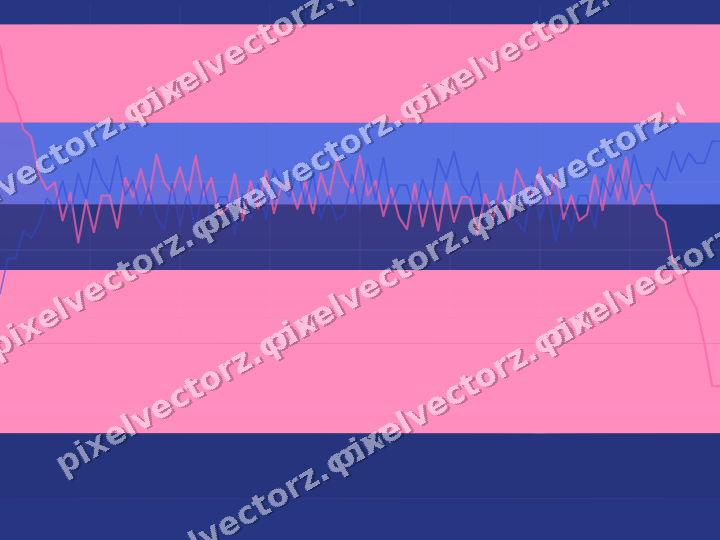 Glowing neon chart background in pink and blue