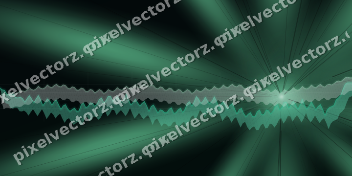 Glowing neon chart background in green and teal