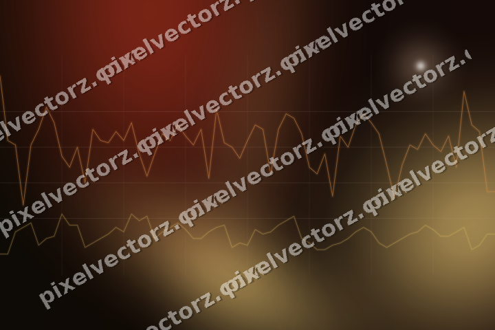 Glowing neon chart background in orange and amber