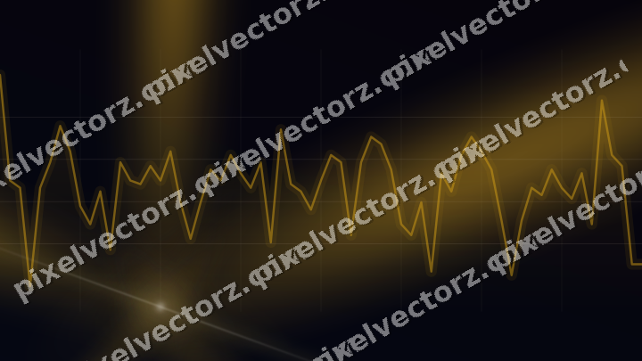 Glowing neon chart background in amber and blue