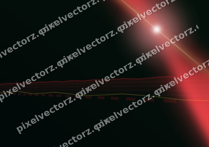 Glowing neon chart background in red and orange