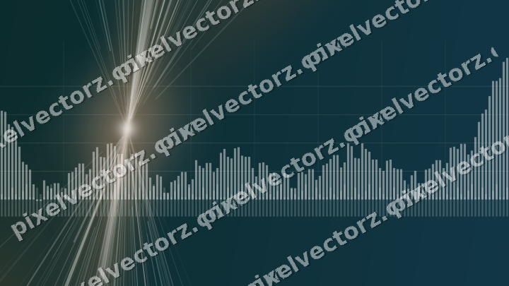 Glowing neon chart background in orange and teal