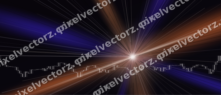 Glowing neon chart background in orange and blue