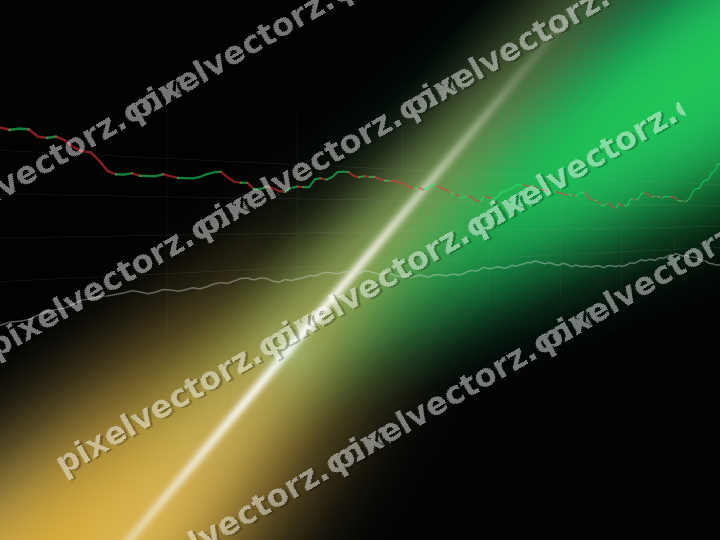 Glowing neon chart background in green and amber