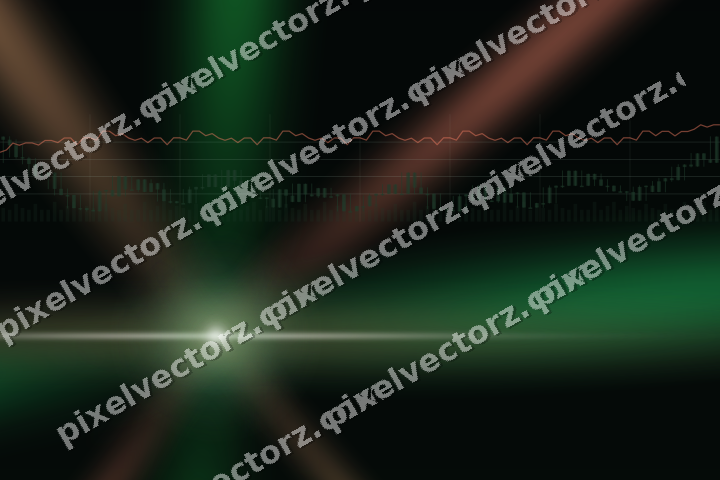 Glowing neon chart background in green and red