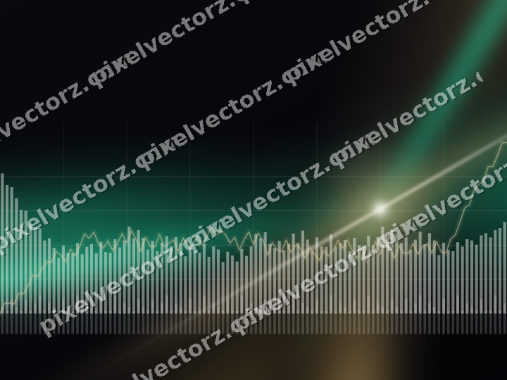 Glowing neon chart background in amber and green