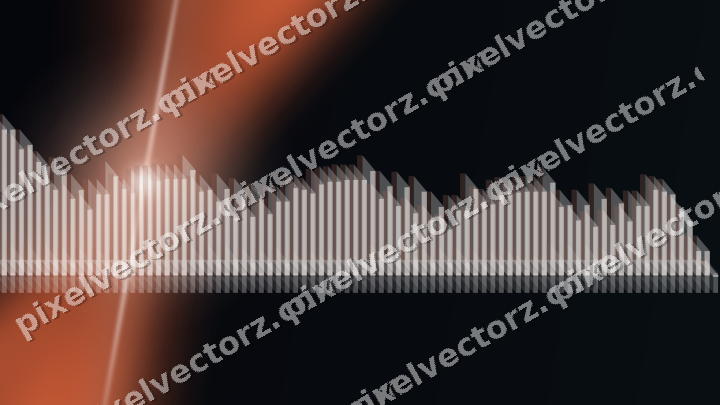 Glowing neon chart background in orange and cyan