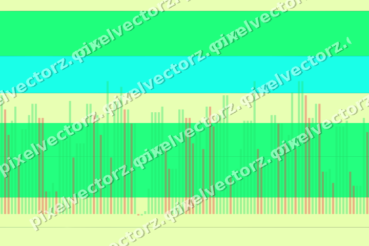 Glowing neon chart background in green and lime