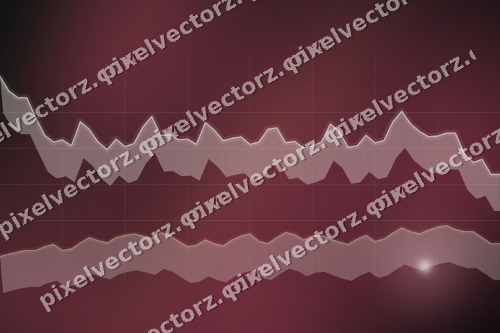 Glowing neon chart background in pink and amber