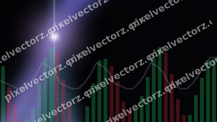 Glowing neon chart background in purple and blue