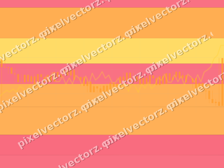 Glowing neon chart background in orange and amber