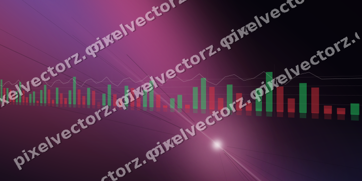 Glowing neon chart background in pink and blue