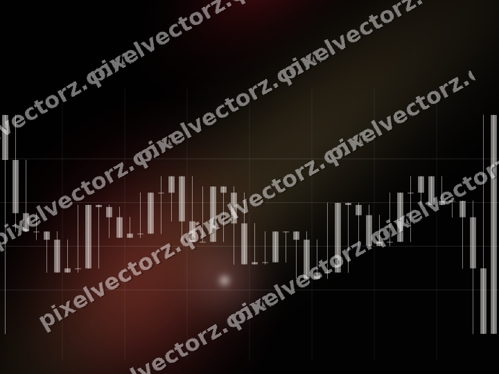 Glowing neon chart background in red and amber