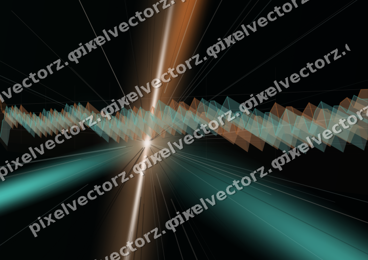 Glowing neon chart background in orange and teal
