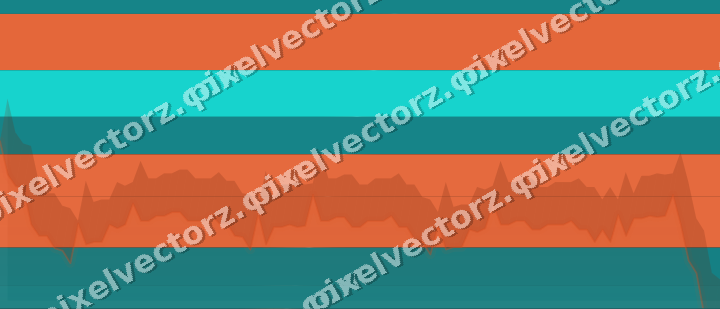 Glowing neon chart background in orange and teal