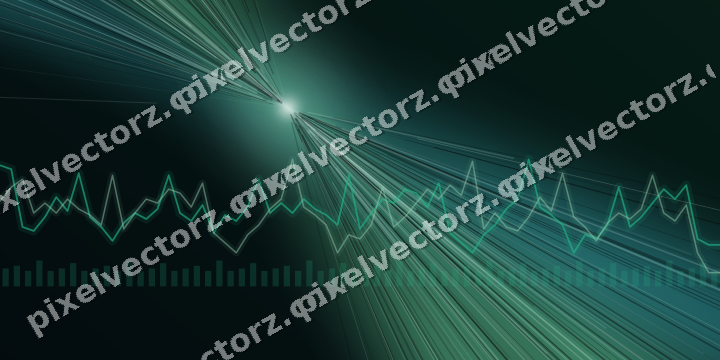 Glowing neon chart background in green and teal