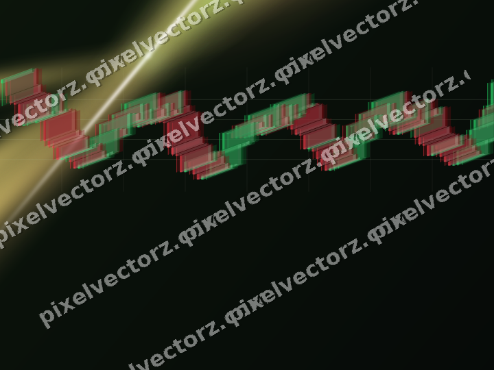 Glowing neon chart background in lime and yellow