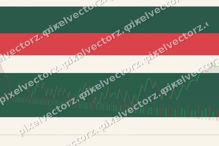 Glowing neon chart background in green and red