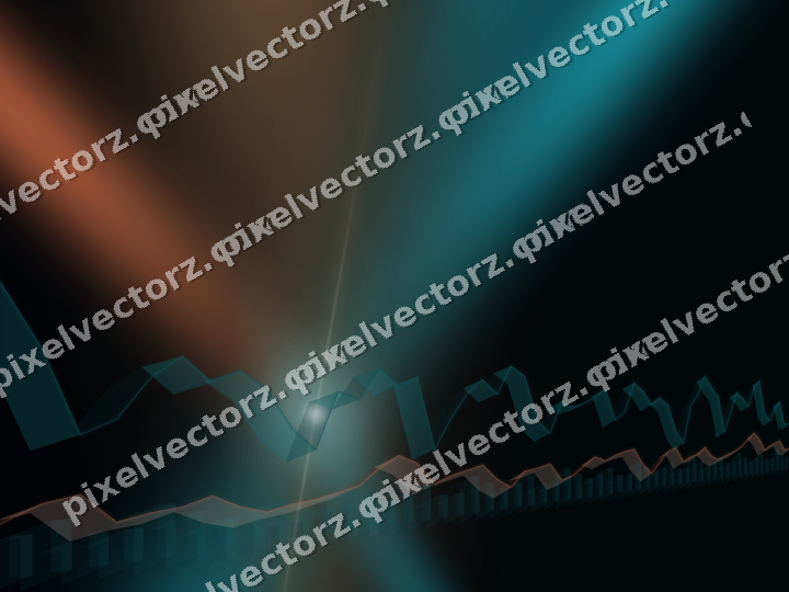 Glowing neon chart background in teal and orange