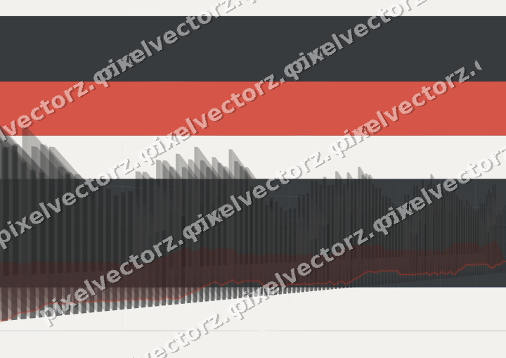 Glowing neon chart background in blue and red
