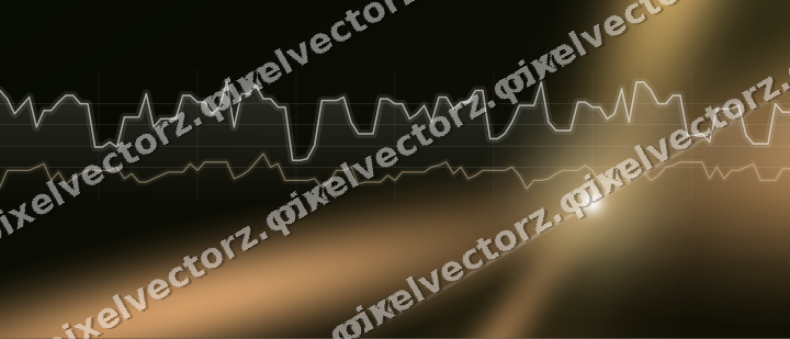 Glowing neon chart background in amber and orange
