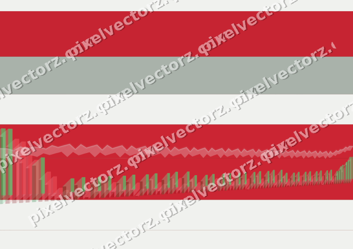 Glowing neon chart background in red and pale lime