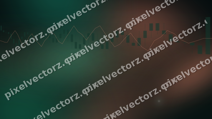 Glowing neon chart background in green and orange