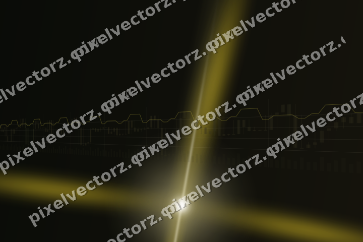 Glowing neon chart background in amber and yellow