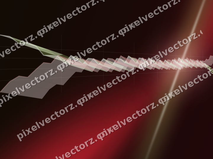 Glowing neon chart background in red and green
