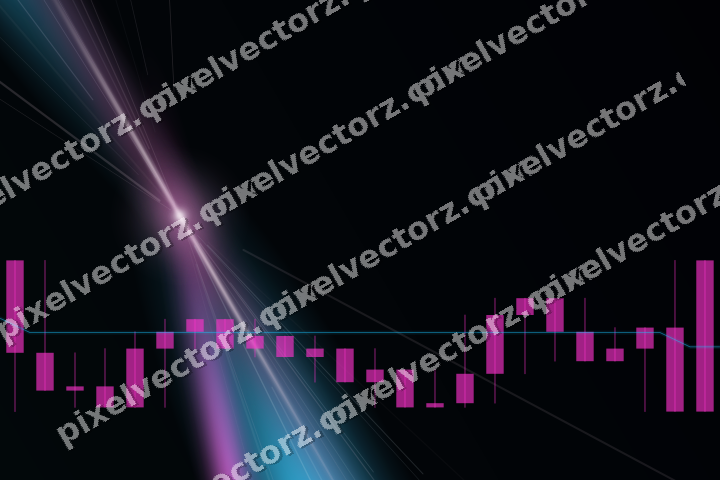 Glowing neon chart background in magenta and purple