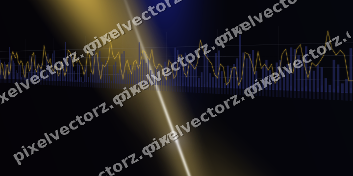 Glowing neon chart background in blue and amber