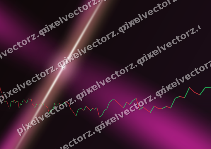 Glowing neon chart background in magenta and amber