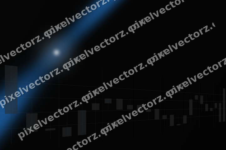 Glowing neon chart background in blue and yellow