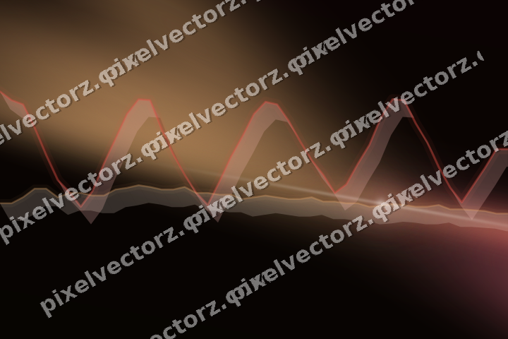Glowing neon chart background in red and orange