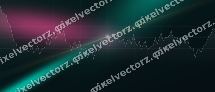 Glowing neon chart background in pink and orange