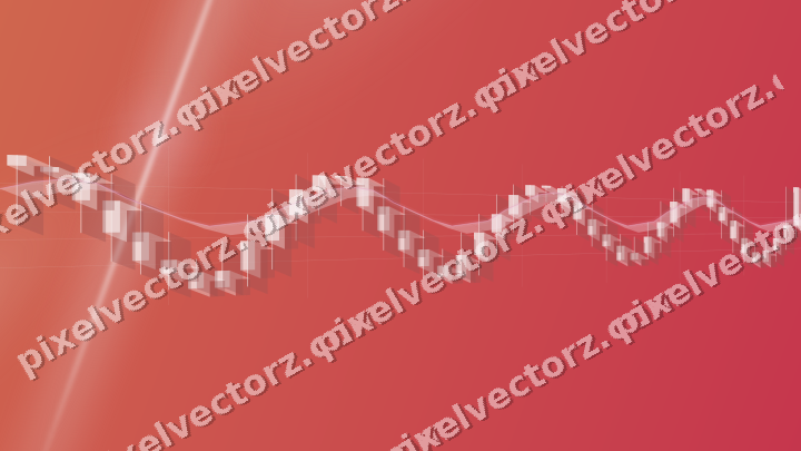 Glowing neon chart background in pale pink and pale red