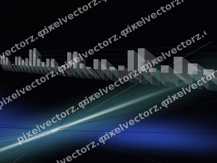 Glowing neon chart background in blue and cyan