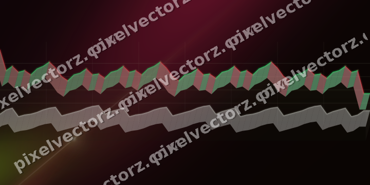 Glowing neon chart background in lime and pink