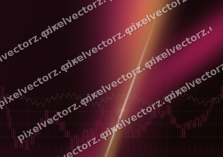 Glowing neon chart background in pink and yellow