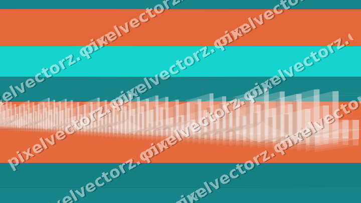 Glowing neon chart background in orange and teal
