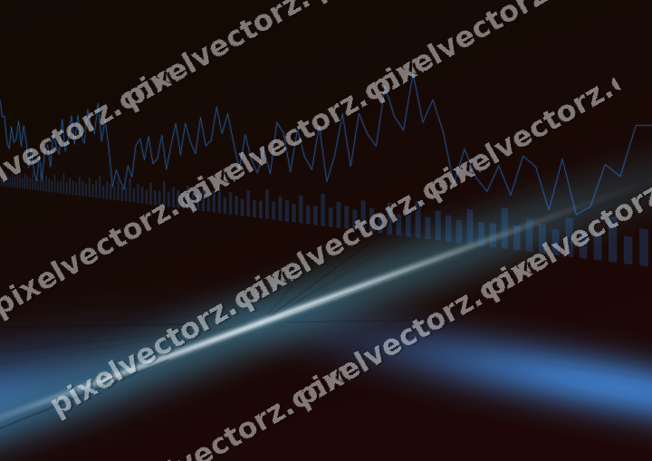 Glowing neon chart background in blue and red