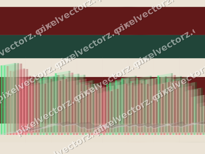 Soft pastel chart background in dark red and dark green